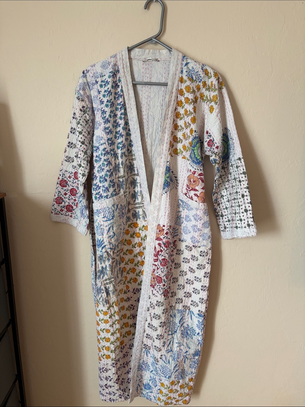 Multicolor Floral Kantha Long Coat